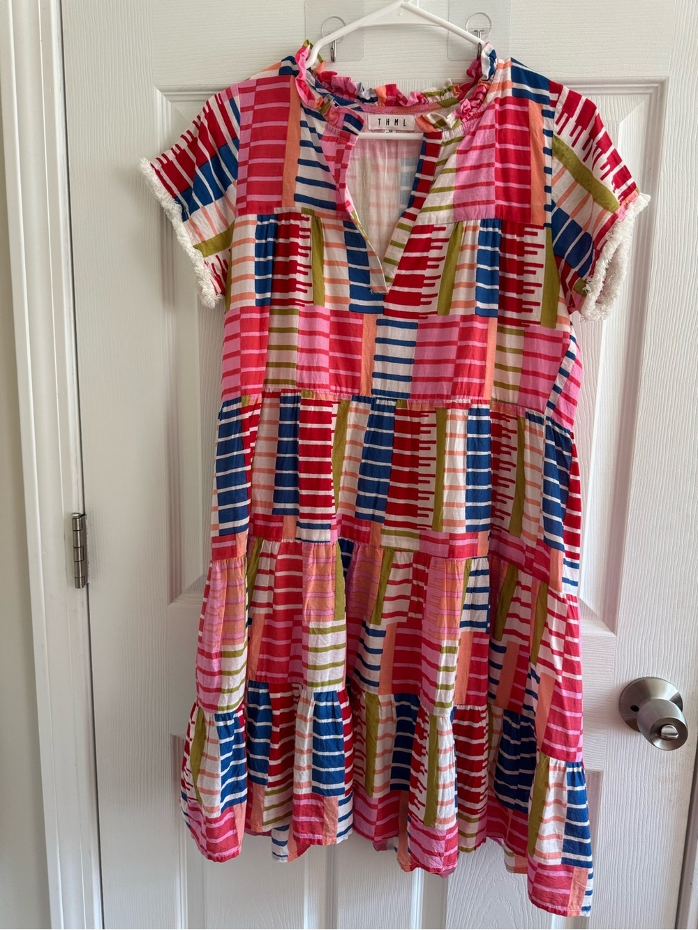 THML Rainbow Print Cotton Mini Dress XS - Picture 2 of 14
